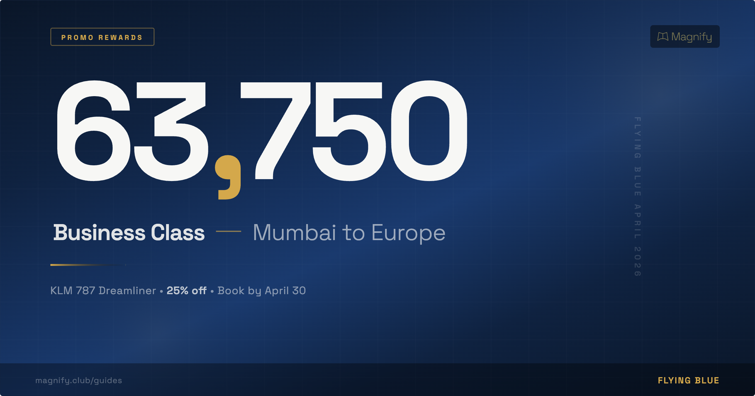 Flying Blue Promo Rewards April 2026: Mumbai to Europe in Business Class for 63,750 Miles