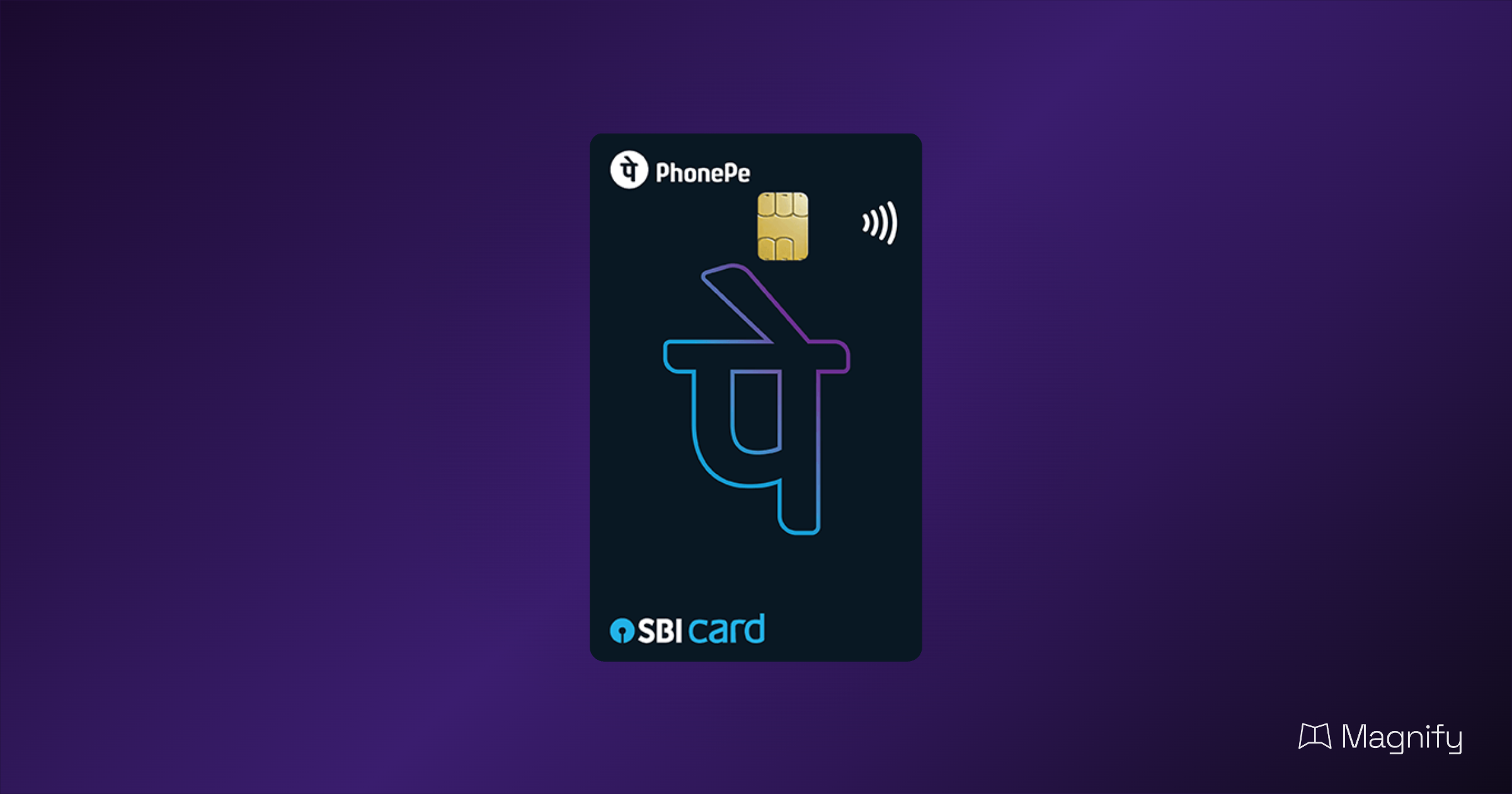 PhonePe SBI Card SELECT BLACK credit card on dark purple gradient background